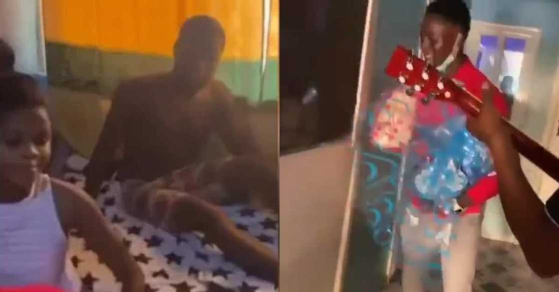 Man delivers Val's Day surprise to girlfriend only to find her in bed with another man Man delivers Val's Day surprise to girlfriend only to find her in bed with another man