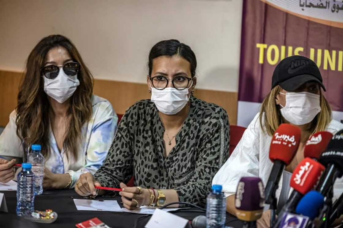 An accuser speaks during a press conference in Tangiers, Morocco regarding the trial of Jacques Bouthier, the French former CEO of the Vilavi group who was charged with human trafficking and rape of a minor in a case that has shocked France An accuser speaks during a press conference in Tangiers, Morocco regarding the trial of Jacques Bouthier, the French former CEO of the Vilavi group who was charged with human trafficking and rape of a minor in a case that has shocked France