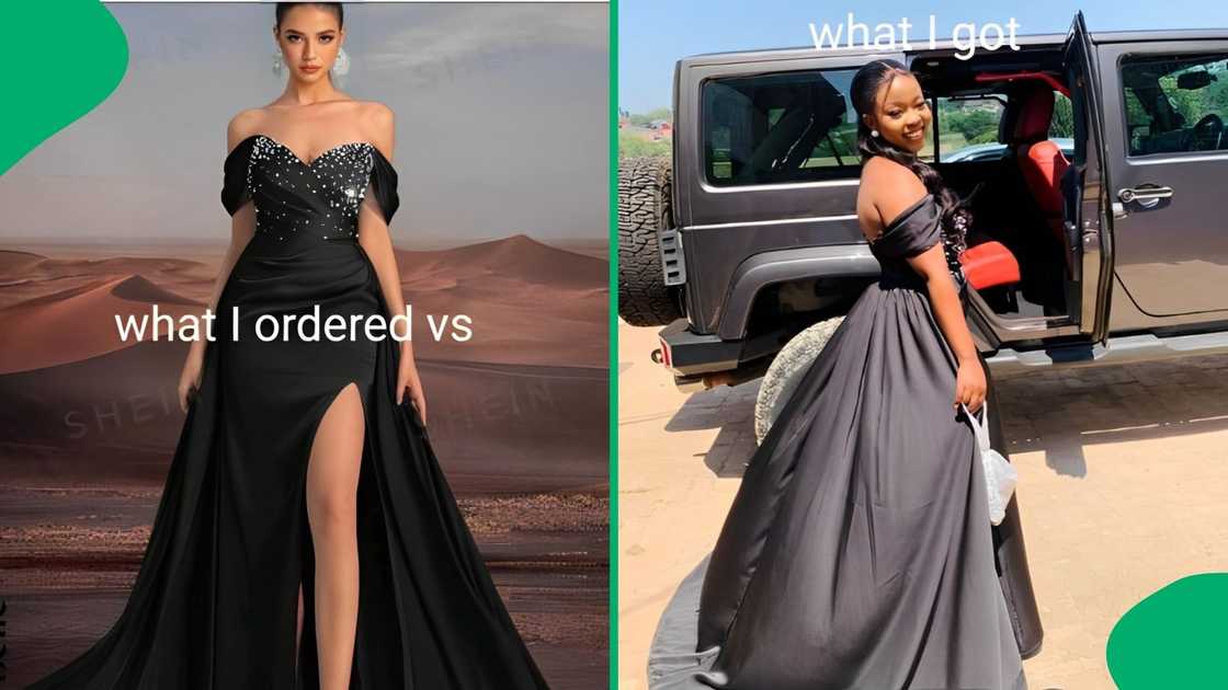 A girl was happy with the matric dance dress she bought from Shein. A girl was happy with the matric dance dress she bought from Shein.