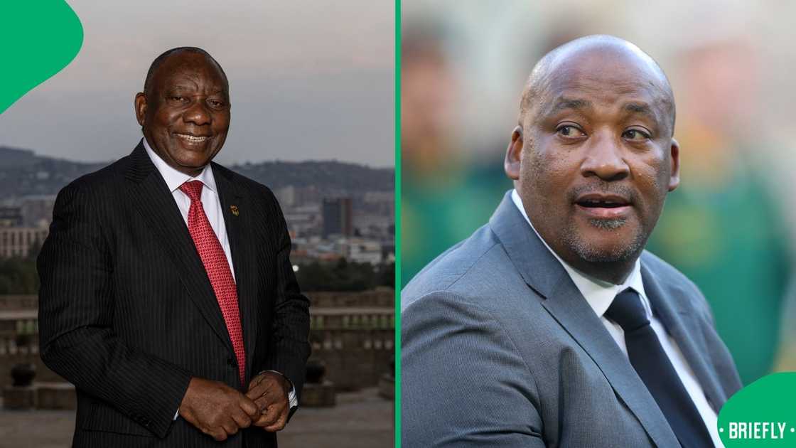 President Cyril Ramaphosa and Minister of Sports, Arts and Culture, Gayton McKenzie President Cyril Ramaphosa and Minister of Sports, Arts and Culture, Gayton McKenzie