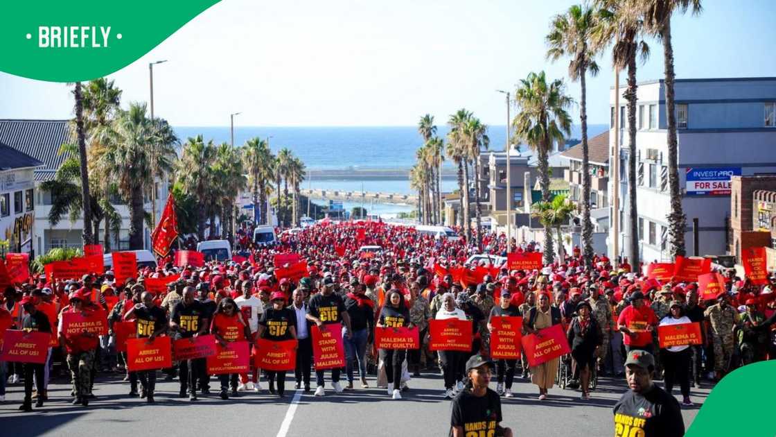 Supporters of the EFF gathered in the Eastern Cape to support Julius Malema Supporters of the EFF gathered in the Eastern Cape to support Julius Malema