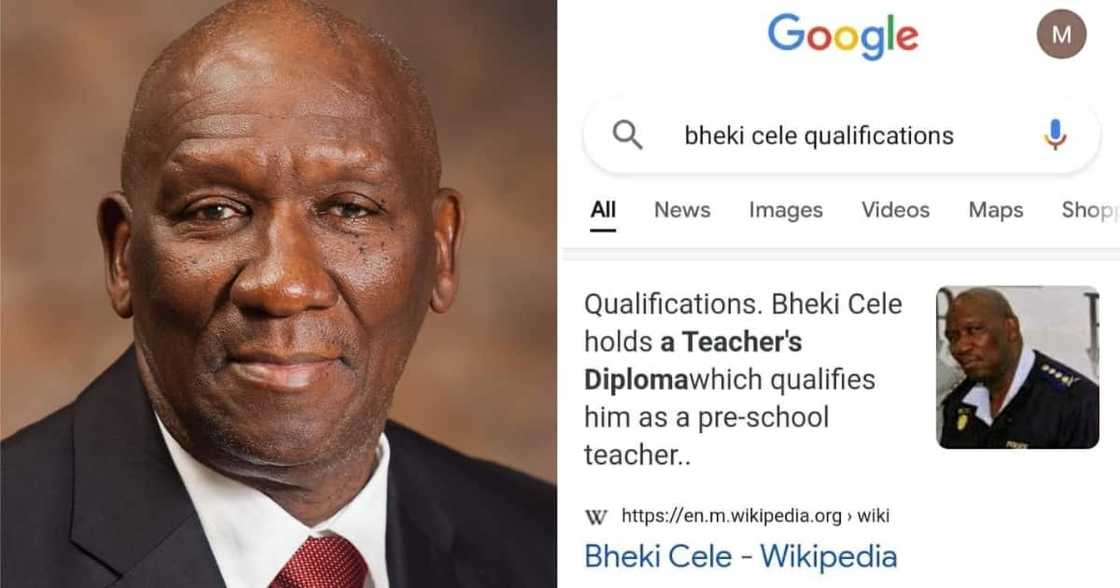 Bheki Cele's teaching diploma Bheki Cele's teaching diploma