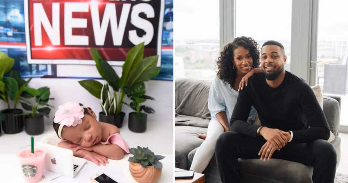 US news anchors Jeannette Reyes and Robert Burton and their daughter