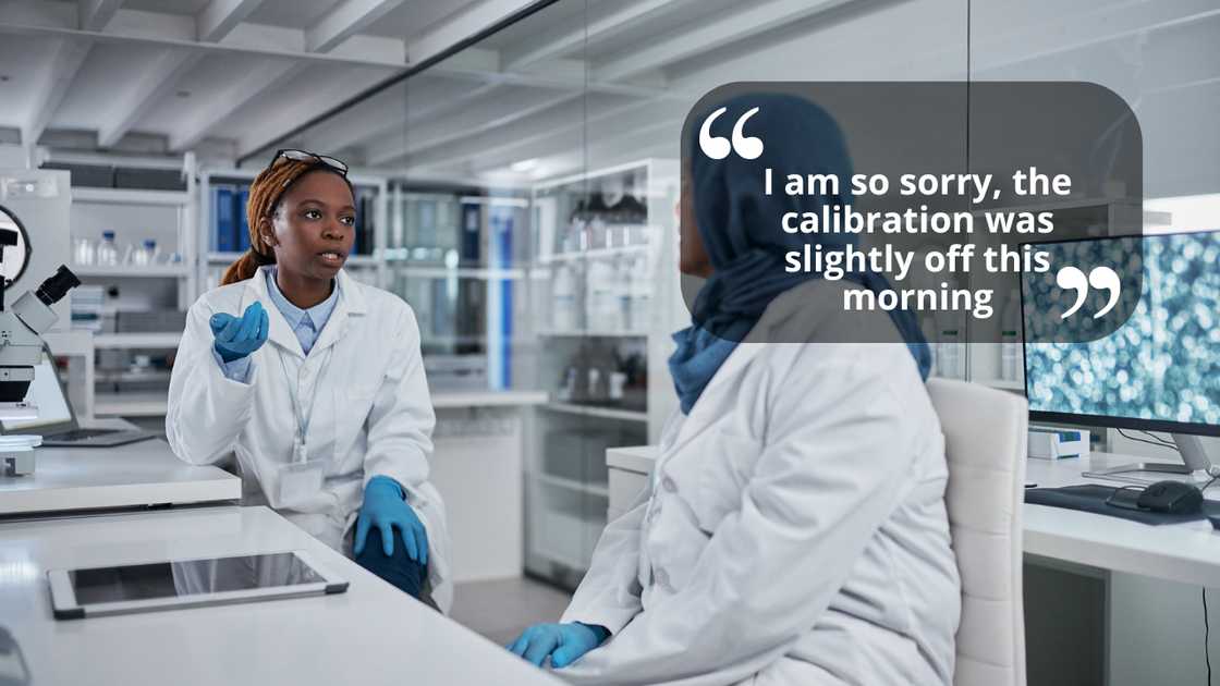 Female scientists talking in a lab Female scientists talking in a lab