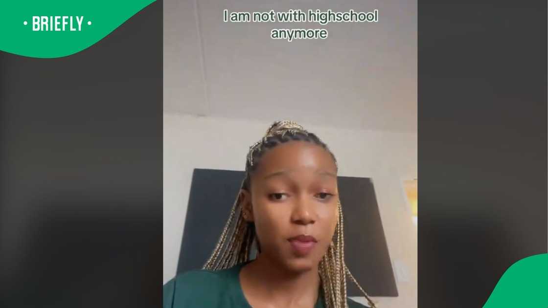 Young woman shares video on her progress from high school to university.