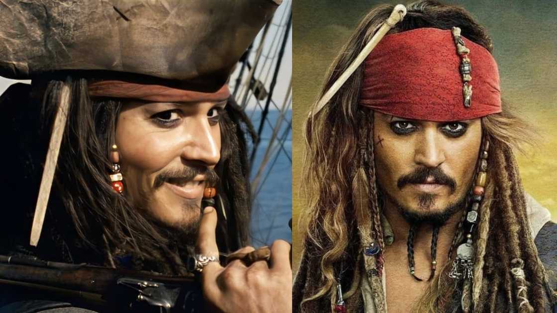 Actor Johnny Depp as Captain Jack Sparrow in Disney's Pirates of the Caribbean Actor Johnny Depp as Captain Jack Sparrow in Disney's Pirates of the Caribbean