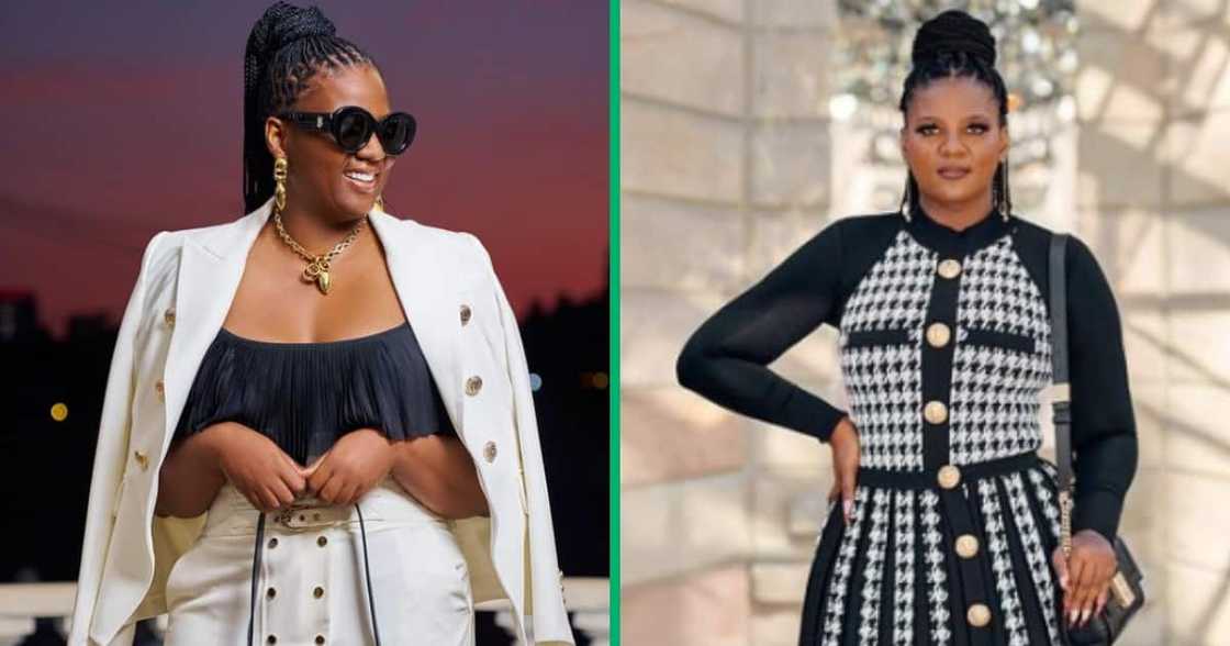 Shauwn Mkhize was draped in a sizzling Versace swimsuit Shauwn Mkhize was draped in a sizzling Versace swimsuit