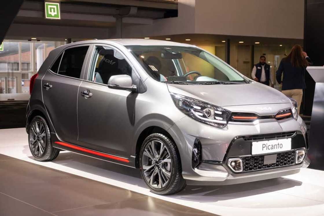 KIA Picanto compact hatchback car at Brussels Expo on January 13, 2023 in Brussels, Belgium. KIA Picanto compact hatchback car at Brussels Expo on January 13, 2023 in Brussels, Belgium.