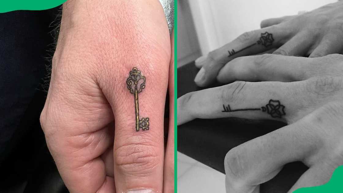 Key finger tattoo