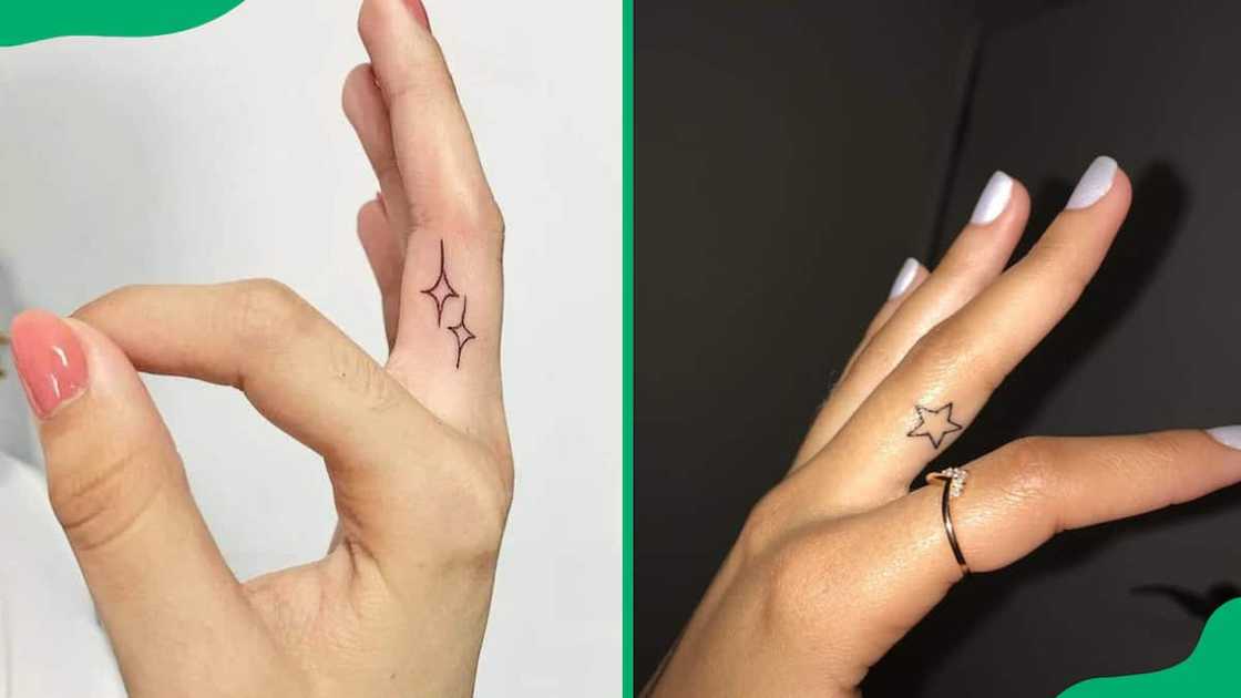 Star finger tattoo Star finger tattoo