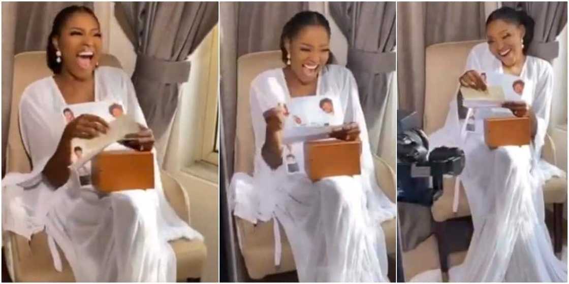 Who Doesn't Like Money? Cute Bride Says in Excitement as Hubby Gifts Her Cheque on Wedding Morning, Many React Who Doesn't Like Money? Cute Bride Says in Excitement as Hubby Gifts Her Cheque on Wedding Morning, Many React