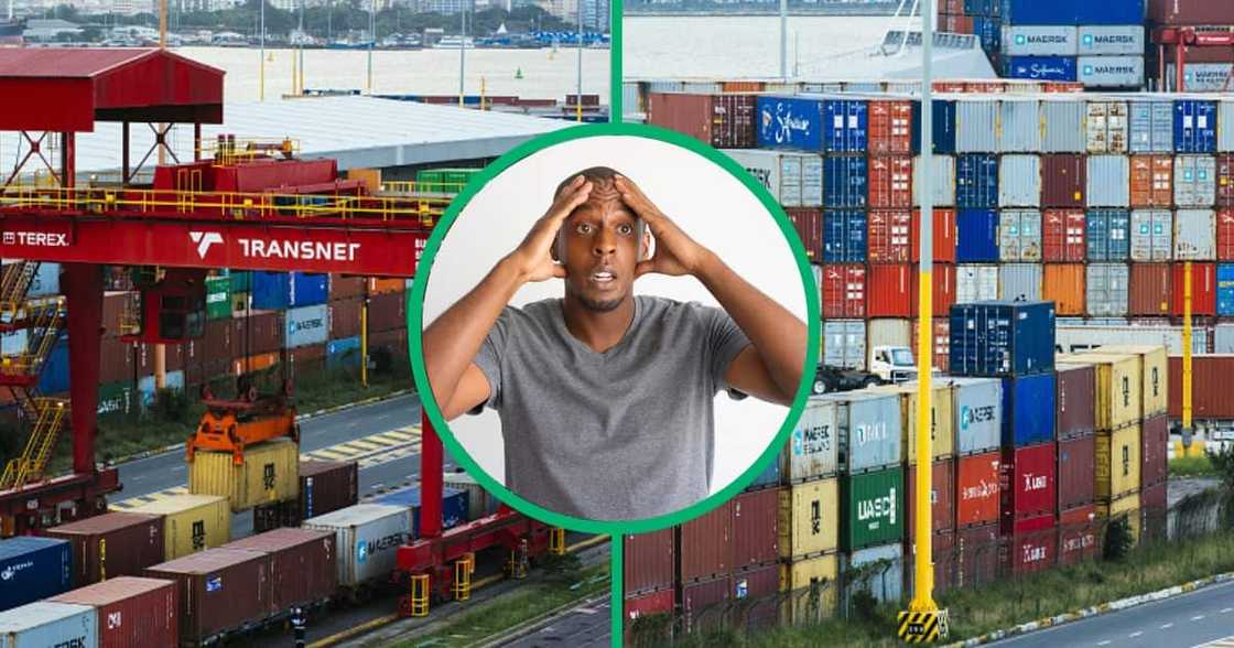 Shipping containers at Transnet's port in Durban Shipping containers at Transnet's port in Durban