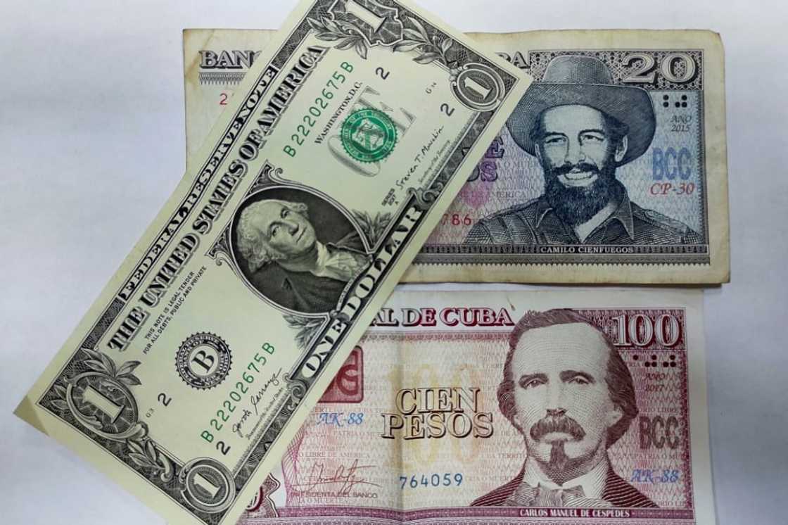 The Cuban peso, seen here, is at its weakest against the US dollar in decades, a currency tracker says