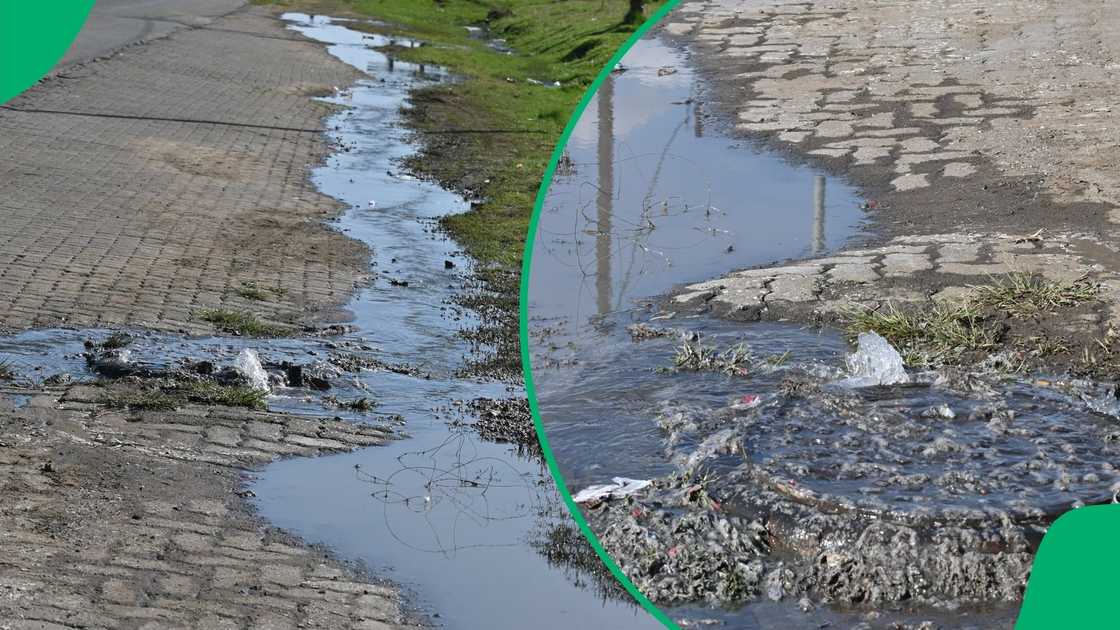 Water runs freely through the streets of Dannhauser, Northern KwaZulu-Natal. Water runs freely through the streets of Dannhauser, Northern KwaZulu-Natal.