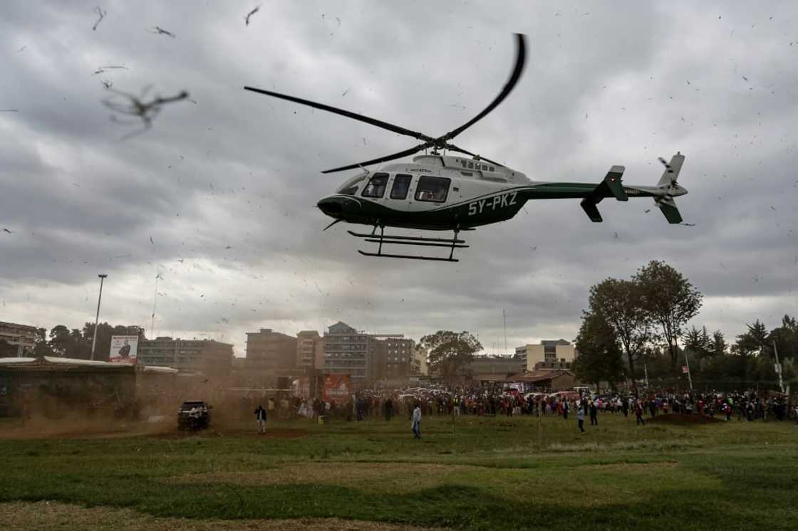 Helicopters are a popular mode of transport on the election campaign trail Helicopters are a popular mode of transport on the election campaign trail
