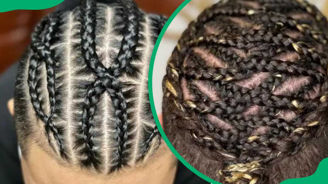 Crisscrossed cornrow hairstyles