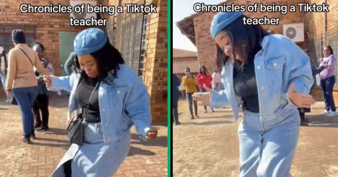 A teacher danced for her students at assembly A teacher danced for her students at assembly