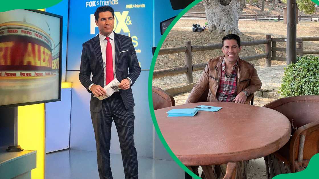 Rob Schmitt is seen at work and in a brown jacket during lunch Rob Schmitt is seen at work and in a brown jacket during lunch