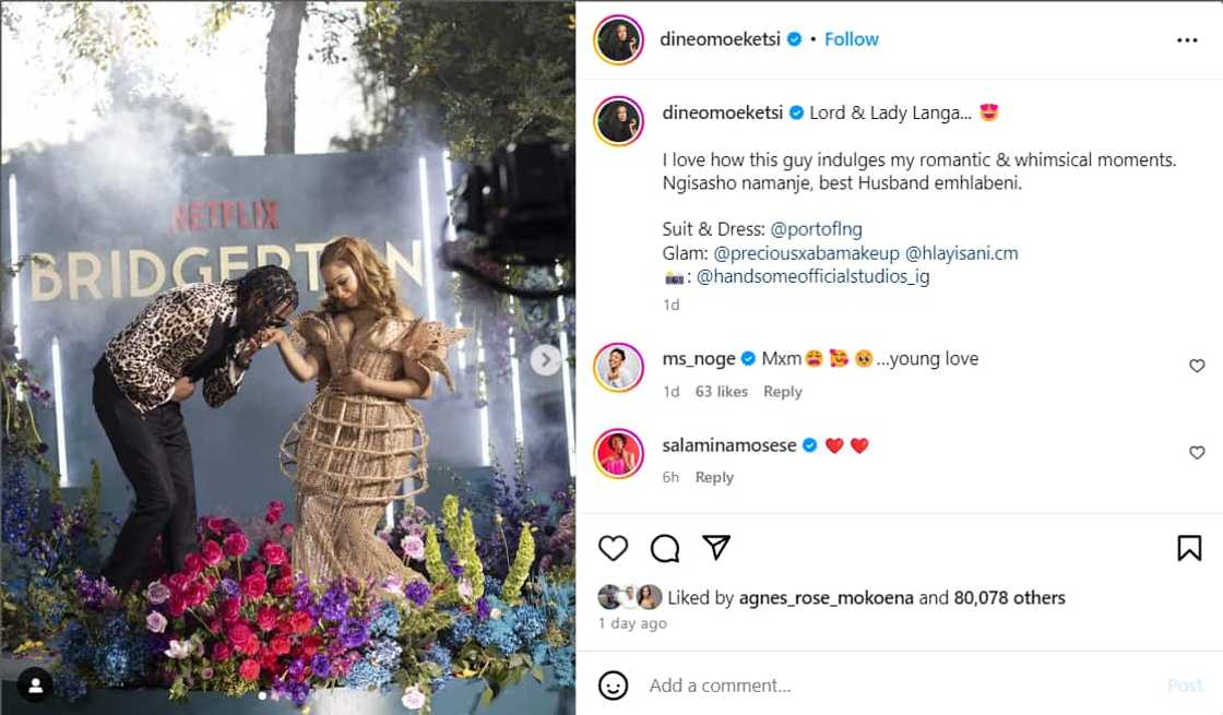 Dineo Langa and her husband turned heads at the 'Bridgerton' affair Dineo Langa and her husband turned heads at the 'Bridgerton' affair