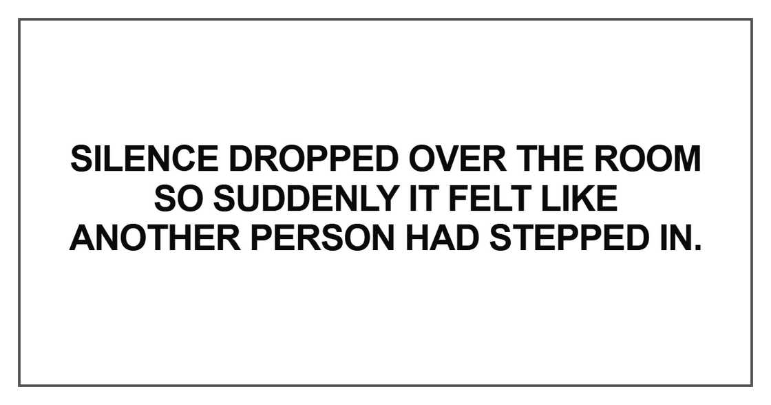 Silence dropped over the room Silence dropped over the room