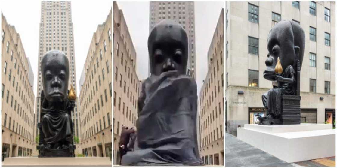 New 25-Foot-Tall 'African Statue' Unveiled in New York Sparks Debate on Social Media, Video Goes Viral New 25-Foot-Tall 'African Statue' Unveiled in New York Sparks Debate on Social Media, Video Goes Viral