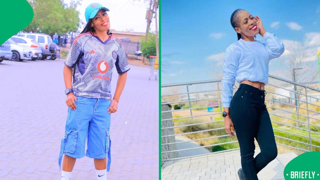 The woman on the right was captured smiling brightly while posing near a railing under clear The woman on the right was captured smiling brightly while posing near a railing under clear