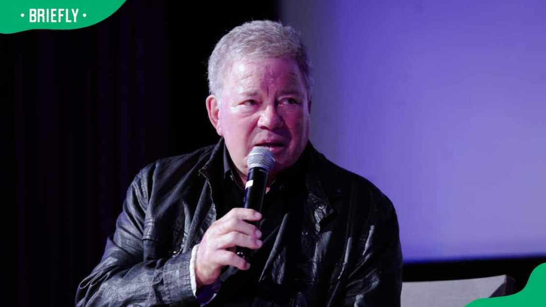 William Shatner attending a Q&A session William Shatner attending a Q&A session
