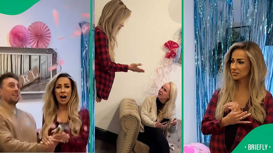 A mother-in-law stole the show at her son's gender reveal in a TikTok video.