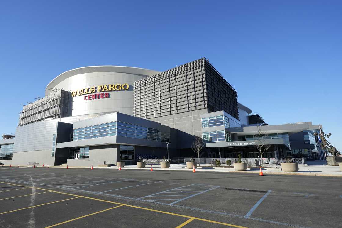 Exterior view of the Wells Fargo Center Exterior view of the Wells Fargo Center