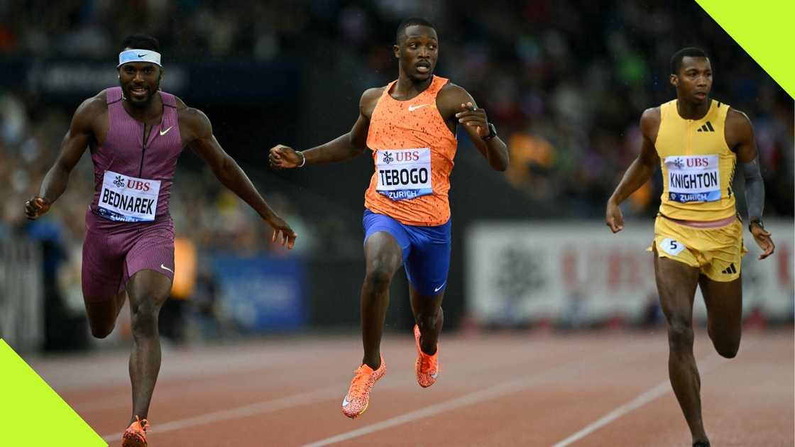 Letsile Tebogo competes in the Men's 200m final during the Diamond League athletics meeting at the Letzigrund stadium in Zurich on September 5, 2024. Photo by: Fabrice Coffrini. Letsile Tebogo competes in the Men's 200m final during the Diamond League athletics meeting at the Letzigrund stadium in Zurich on September 5, 2024. Photo by: Fabrice Coffrini.
