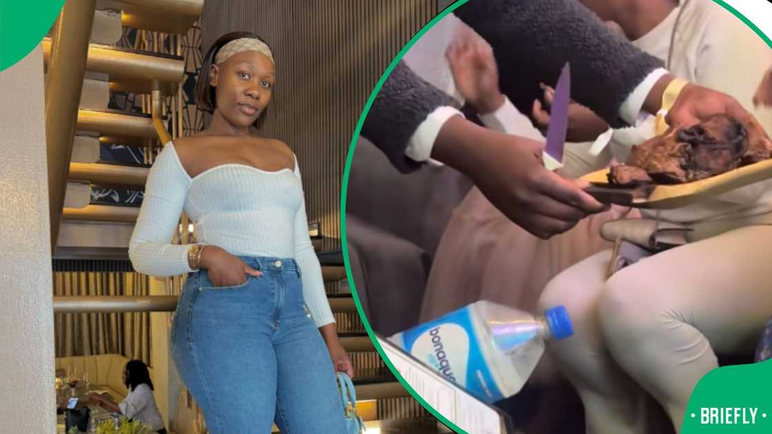 Woman served food at groove