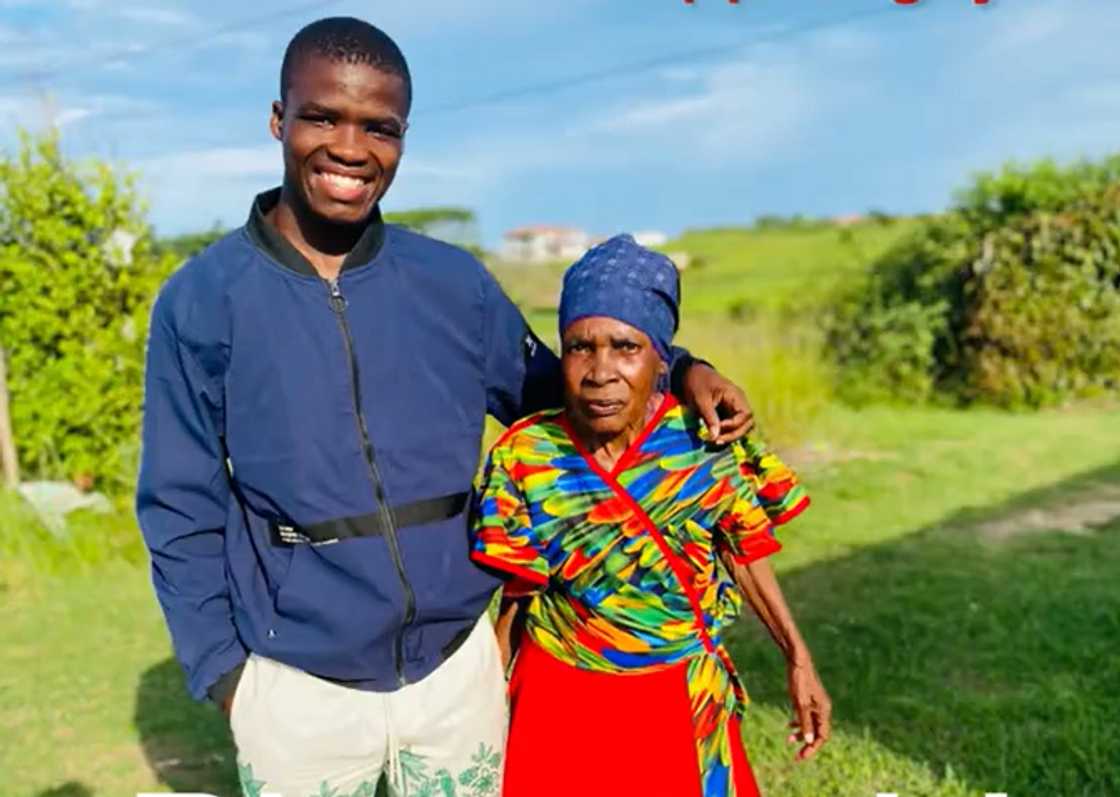 Social media users prayed that a gogo lives long enough to see her grandson graduate from tertiary