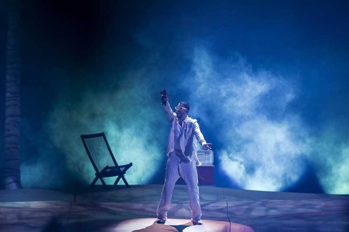 Bad Bunny, shown here performing August 12 in Miami Gardens, Florida, scored the MTV VMA for best artist, and the Puerto Rican singer accepted the prize from his tour date at Yankee Stadium Bad Bunny, shown here performing August 12 in Miami Gardens, Florida, scored the MTV VMA for best artist, and the Puerto Rican singer accepted the prize from his tour date at Yankee Stadium