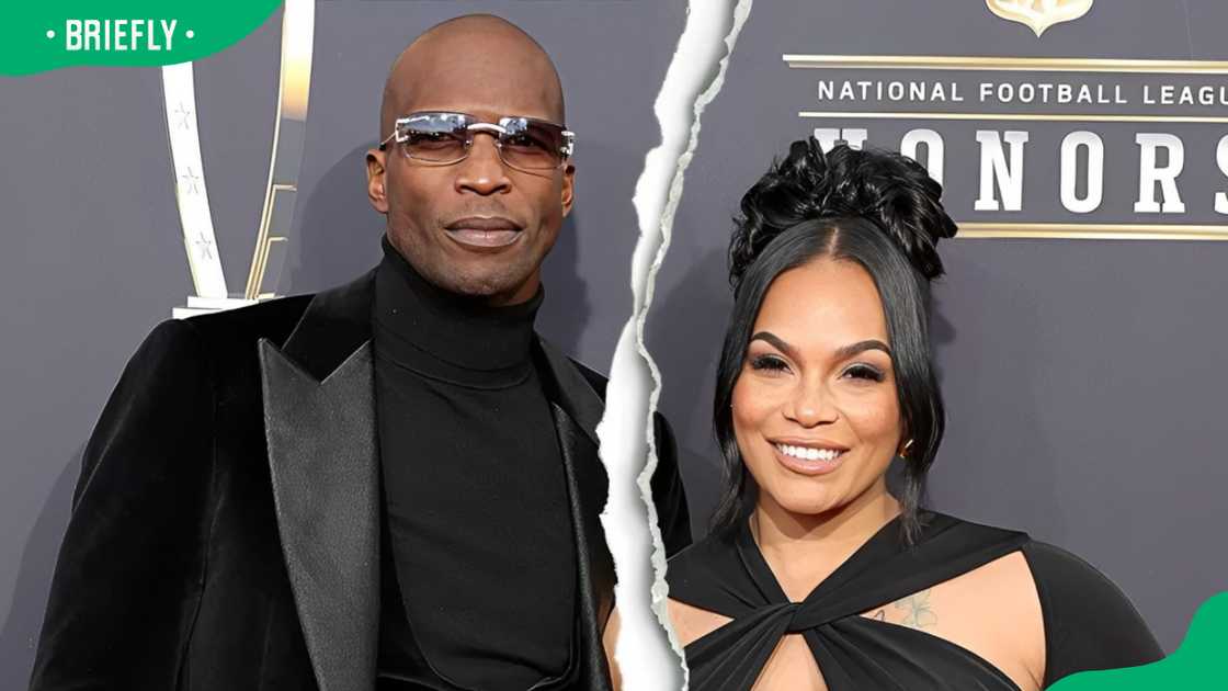 Chad "Ochocinco" Johnson and Sharelle Rosado at an event Chad "Ochocinco" Johnson and Sharelle Rosado at an event