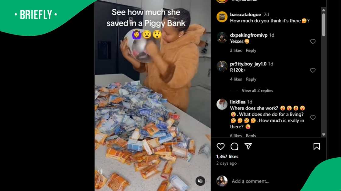 A post of a woman emptying her piggy bank went viral. A post of a woman emptying her piggy bank went viral.
