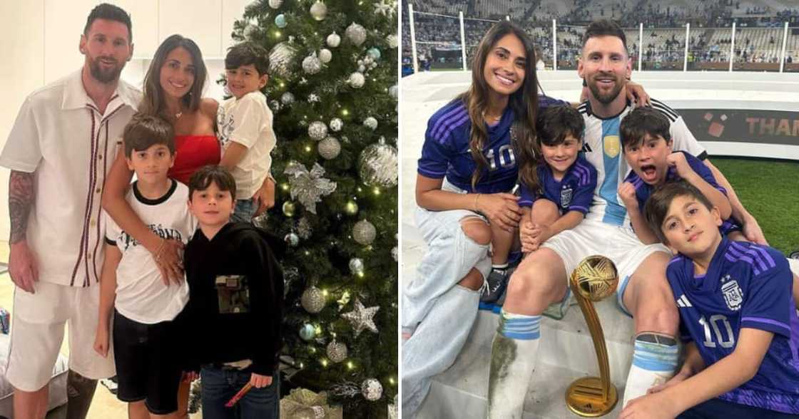 Lionel Messi and his wife Antonela Roccuzzo enjoying Christmas with their three boys Lionel Messi and his wife Antonela Roccuzzo enjoying Christmas with their three boys
