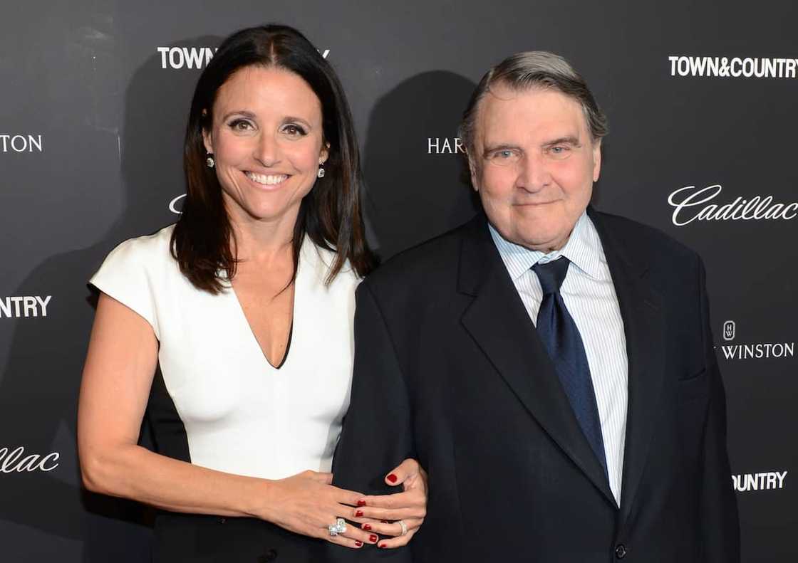 Actress Julia Louis-Dreyfus and her father Gerard Louis-Dreyfus during the Town & Country screening of the Generosity of Eye at Walter Reade Theater on 27 May 2014. Actress Julia Louis-Dreyfus and her father Gerard Louis-Dreyfus during the Town & Country screening of the Generosity of Eye at Walter Reade Theater on 27 May 2014.