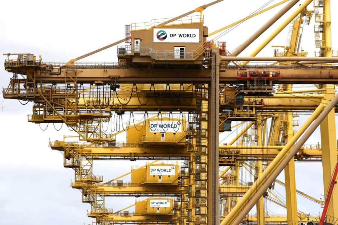 DP World cranes at Port Botany in Sydney on November 13