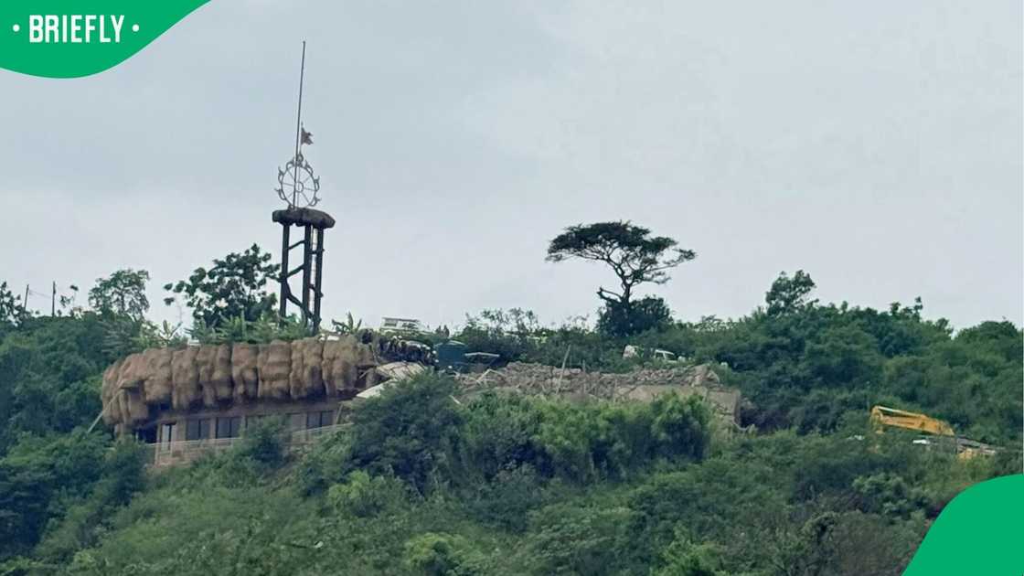 The structure collapsed onto part of the temple The structure collapsed onto part of the temple
