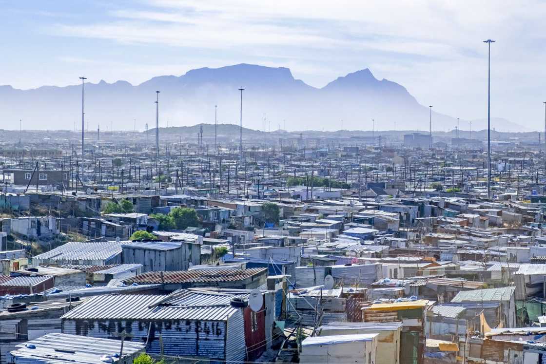 View over shacks at Khayelitsha, township View over shacks at Khayelitsha, township