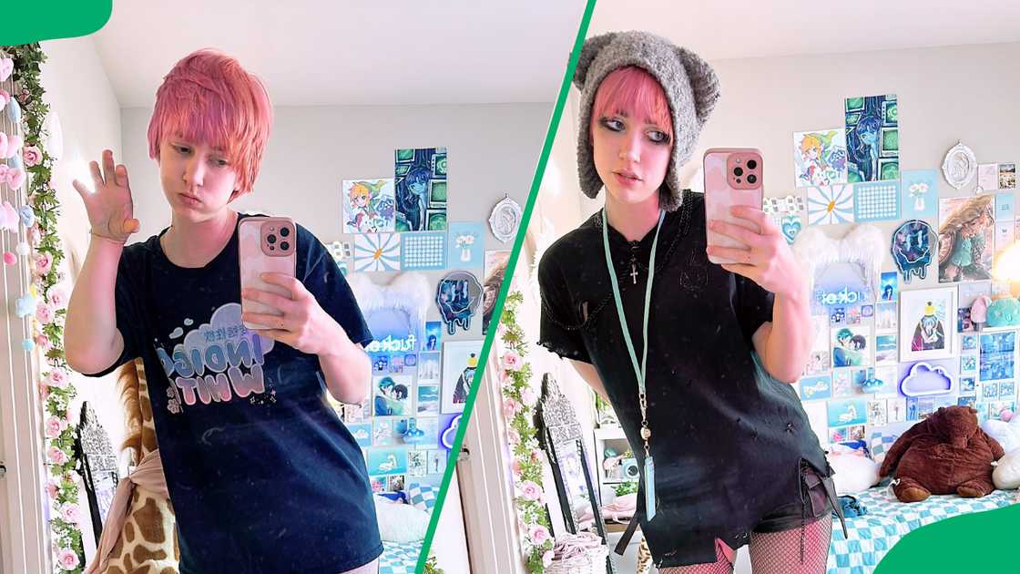 Indigo White is taking a mirror selfie.