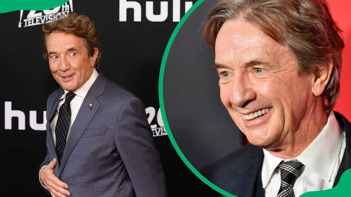 Martin Short during the Plaza Suite opening night (right) and the Los Angeles premiere of Only Murders in the Building Season 2 at DGA Theater Complex (right). Martin Short during the Plaza Suite opening night (right) and the Los Angeles premiere of Only Murders in the Building Season 2 at DGA Theater Complex (right).