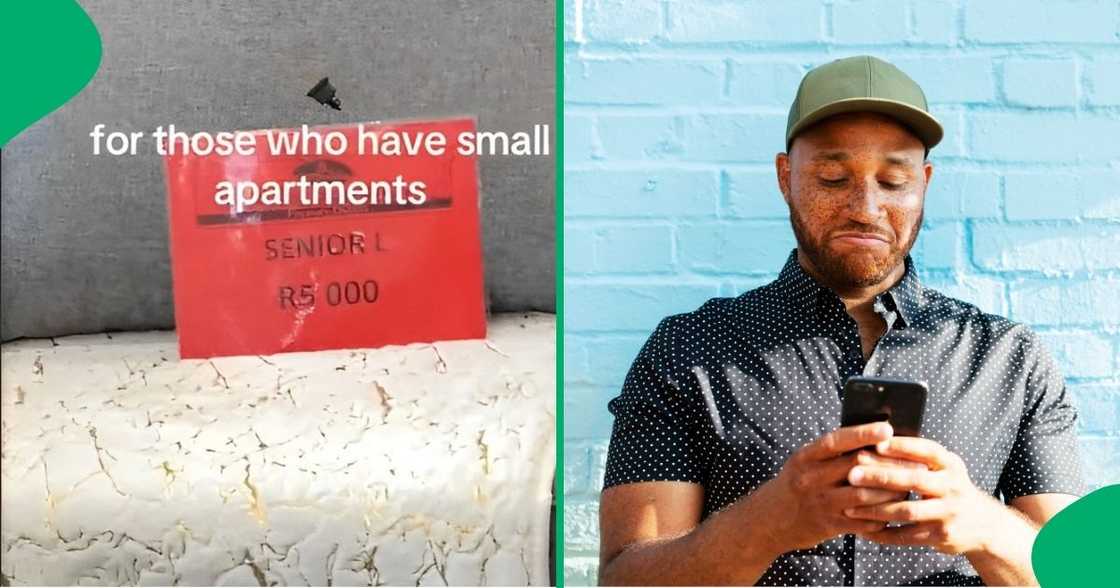 South African internet users react to R5000 couch suitable for small apartments. South African internet users react to R5000 couch suitable for small apartments.