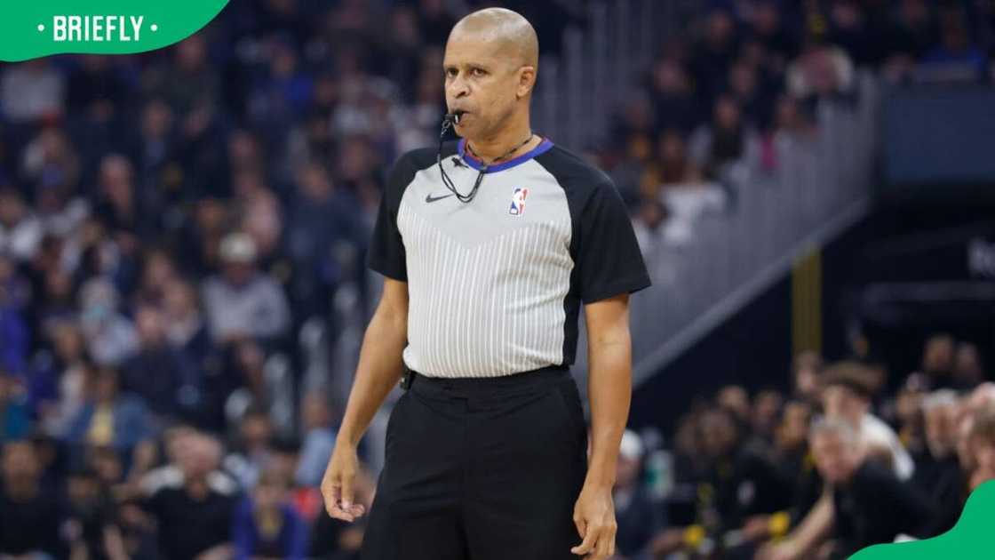 Sean Corbin officiating a 2024 game between the Golden State Warriors and the Toronto Raptors Sean Corbin officiating a 2024 game between the Golden State Warriors and the Toronto Raptors
