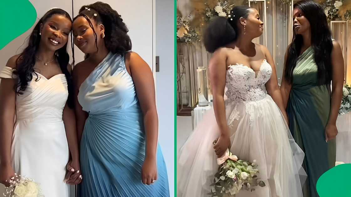 A TikTok video shows ladies flexing how they got married two weeks apart.