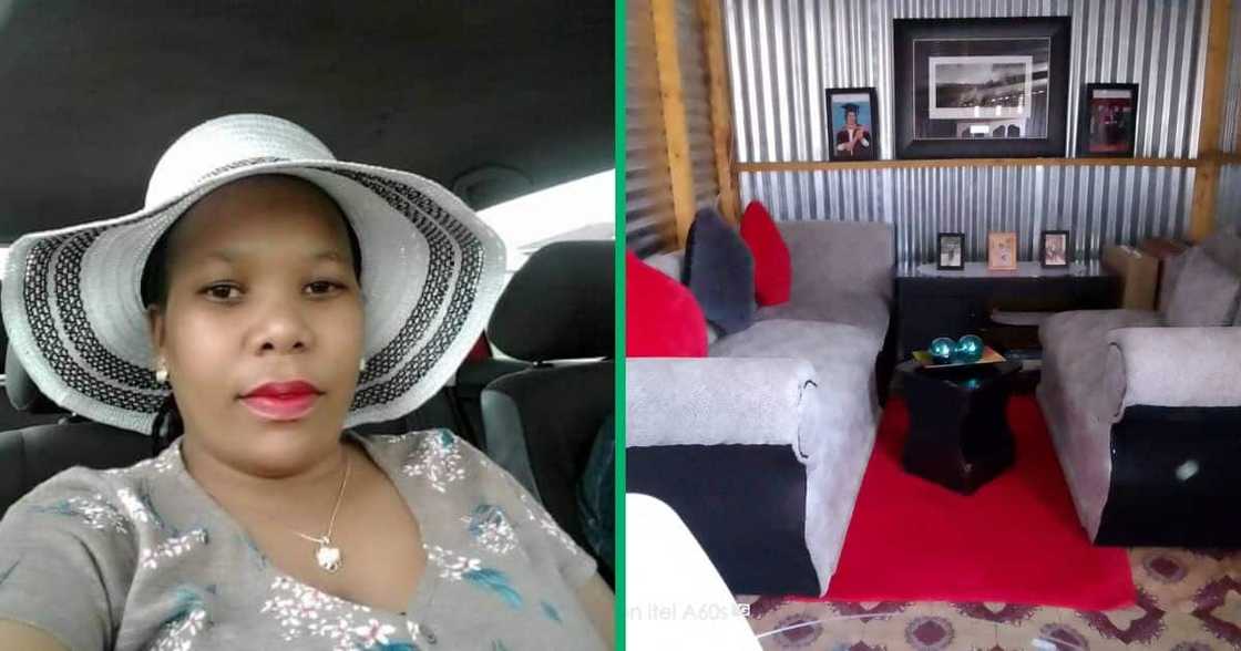 A lady set the internet abuzz after she shared photos of her decorated mkhukhu.
