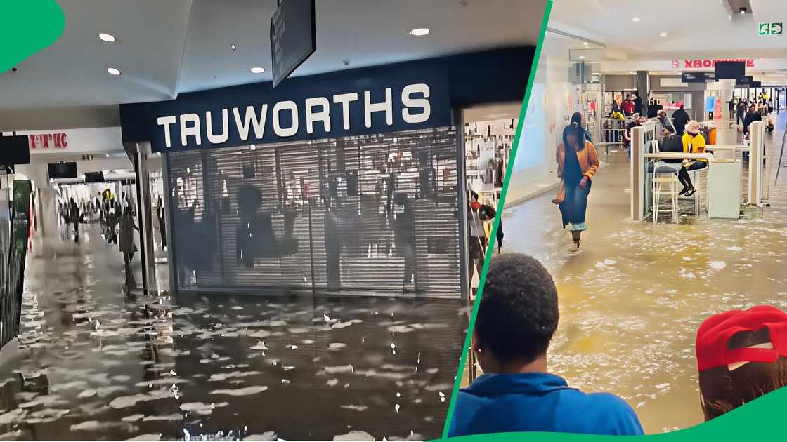Germitson mall floods and woman slips in video