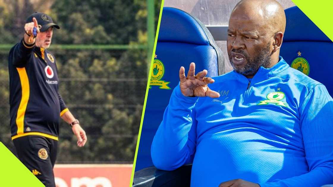 Nasreddine Nabi and Manqoba Mngqithi are among the top earning coaches in the Premier Soccer League this season. Photo: @KaizerChiefs and @Masandawana.