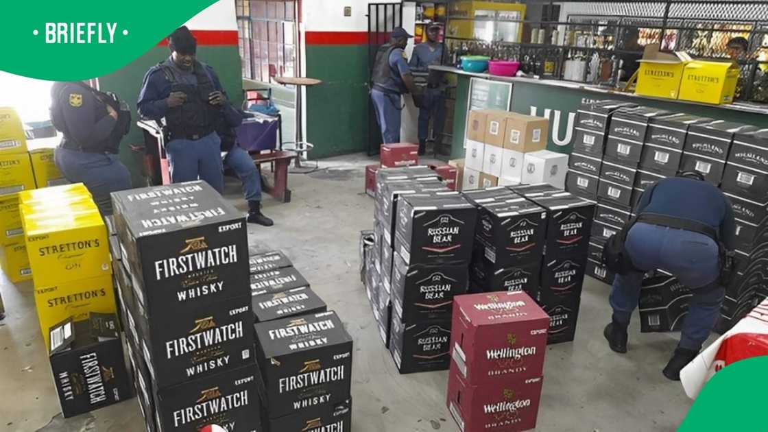 The SAPS in the Western Cape seized illicit liquor in the Cape Flats The SAPS in the Western Cape seized illicit liquor in the Cape Flats