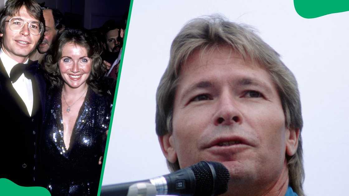 Denver and his first wife, Martell, at the Hammer Galleries in 1980 (L). The late singer at the 20th anniversary of Earth Day in 1990 (R) Denver and his first wife, Martell, at the Hammer Galleries in 1980 (L). The late singer at the 20th anniversary of Earth Day in 1990 (R)